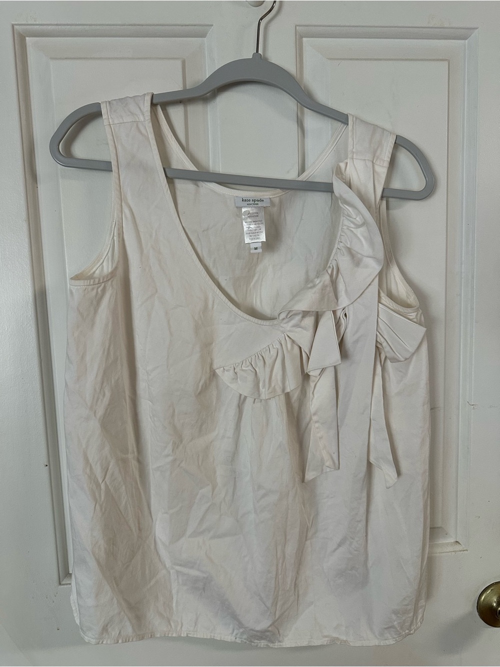 Kate Spade White Bow Tank Top Blouse